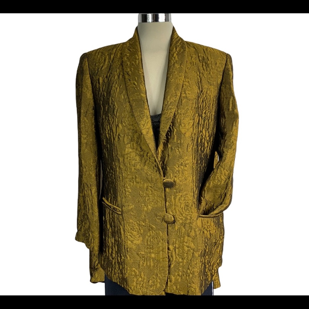 Olsen Collection,Gold silk Fabric Material,Size M